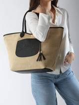 Longchamp New le panier pliage Schoudertas Zwart-vue-porte