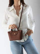 Longchamp Epure Cross body tas Bruin-vue-porte