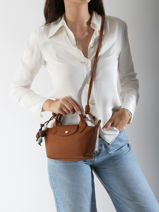 Longchamp Le pliage xtra perles Sac port main Marron-vue-porte