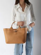 Longchamp Le roseau souple Handtas Bruin-vue-porte
