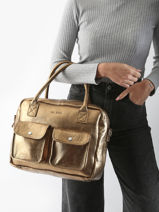 Sac Le Dandy A4 Cuir Paul marius Or vintage S-vue-porte