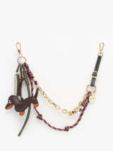 Double Bijou De Sac Teckel Viamailbag Marron long charm L