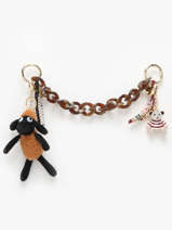 Double Bijou De Sac Sheep Viamailbag Marron long charm L