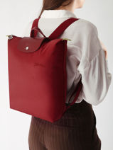 Longchamp Le pliage green Sac  dos Rouge-vue-porte