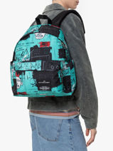 Sac  Dos 1 Compartiment + Pc 14" Eastpak Bleu eastpak x basquiat A5BG4BAS-vue-porte