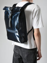 Rolltop Rucksack - Sac � Dos 1 Compartiment + Pc 14" Rains Bleu city 13320-vue-porte
