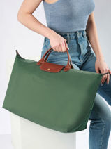Longchamp Le pliage original Sac de voyage Vert-vue-porte