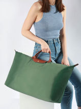 Longchamp Le pliage original Sac de voyage Vert-vue-porte