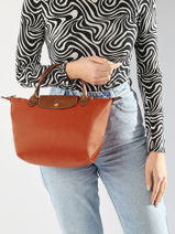 Longchamp Le pliage original Sac port main Orange-vue-porte