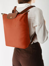 Longchamp Le pliage original Sac  dos Orange-vue-porte