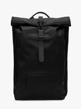 Rolltop Rucksack - Rugzak 1 Compartiment Met 14" Laptopvak Rains Zwart city 13320