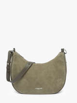 Sac Port paule Suede Cuir Lancaster Vert suede 82