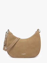 Sac Port paule Suede Cuir Lancaster Beige suede 82