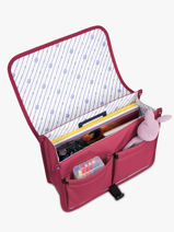 Cartable 2 Compartiments Cabaia Rose school S-vue-porte
