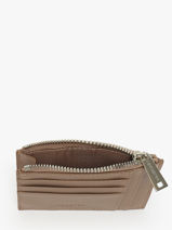 Portefeuille Cuir Lancaster Beige paris pm 22-vue-porte