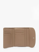 Portefeuille Cuir Lancaster Beige paris pm 24-vue-porte
