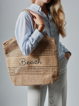 Sac Port paule Beach Papier Miniprix Beige beach Q637-vue-porte