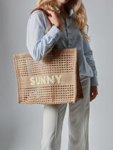 Sac Port paule Beach Papier Miniprix Beige beach Q636-vue-porte