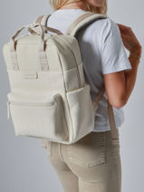 Sac  Dos 1 Compartiment + Pc 15" Kapten and son Beige ibiza P-vue-porte