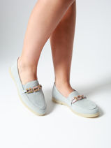 Mocassins En Cuir Remonte Bleu women 12-vue-porte