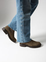 Chelsea Boots En Cuir Tamaris Vert women 41-vue-porte