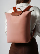 Longchamp Le pliage original Sac  dos Rose-vue-porte