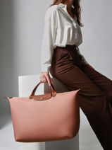 Longchamp Le pliage original Sac de voyage Rose-vue-porte