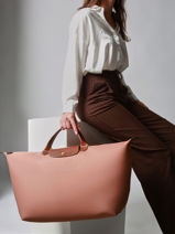 Longchamp Le pliage original Sac de voyage Rose-vue-porte
