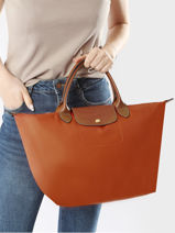 Longchamp Le pliage original Sac port� main Orange-vue-porte