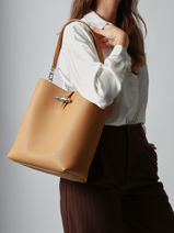 Longchamp Le roseau Schoudertas Bruin-vue-porte