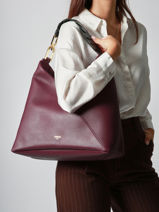 Sac Port paule Pagode Cuir Lancel Violet pagode A12510-vue-porte