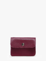 Porte-monnaie Cuir Milano Rouge caviar CA23092
