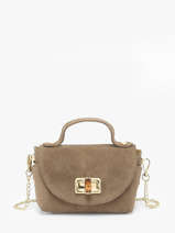 Sac Bandouli�re Velvet Cuir Milano Marron velvet VE24117
