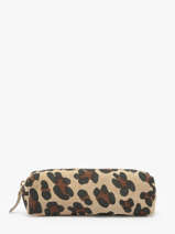 Trousse Cuir Milano Beige velvet leopardo VL22116