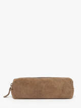 Trousse Cuir Milano Marron velvet VE22116
