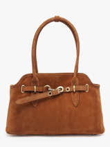 Sac Port paule Velvet Cuir Milano Orange velvet VE260610