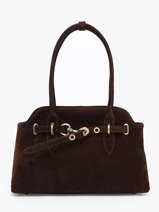Sac Port� �paule Velvet Cuir Milano Marron velvet VE260610