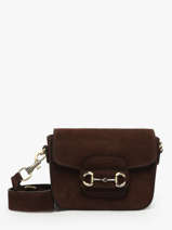 Sac Bandoulire Velvet Cuir Milano Marron velvet VE260611