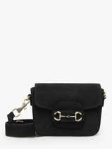 Sac Bandouli�re Velvet Cuir Milano Noir velvet VE260611