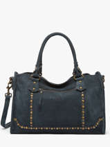 Sac  Main Houston Cuir Basilic pepper Bleu houston BHOU22