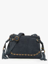 Sac Bandouli�re Houston Cuir Basilic pepper Bleu houston BHOU82