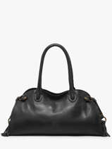 Sac Port� �paule Cow Cuir Basilic pepper Noir cow BCOW84