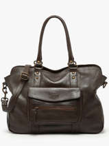 Sac Port paule A4 Cow Cuir Basilic pepper Marron cow BCOW78