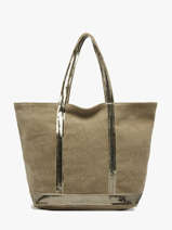 Handtas Met Rits M Le Cabas Linnen Pailletten Vanessa bruno Groen cabas lin 31V40378