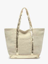 Handtas Met Rits M Le Cabas Linnen Pailletten Vanessa bruno Beige cabas lin 31V40378