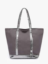 Sac Port Main Cabas Coton Vanessa bruno Gris cabas 1V40378