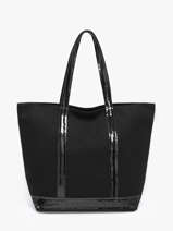 Sac Port� Main Cabas Coton Vanessa bruno Noir cabas 1V40378