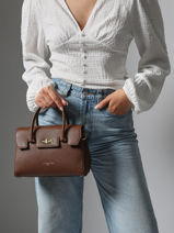 Cross Body Tas Milano Cosmos Leder Lancaster Bruin milano cosmos 77-vue-porte