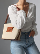 Sac Bandoulire Canvas Kba Lancaster Beige canvas kba 51-vue-porte