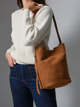 Schouder Tas Rugzak M Cavalier Nubuck Leder Etrier Bruin cavalier nubuck ECAN126M-vue-porte